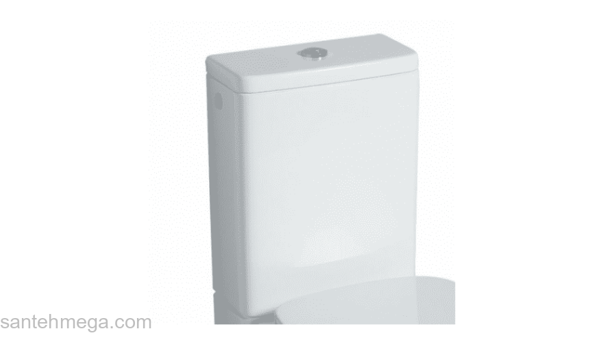 Бачок KERAMAG Silk 227630000 керамический 6 л подвод воды боковой/задний хромированная кнопка слива двух режимов. Фото