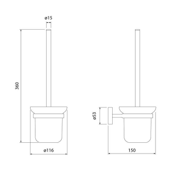 Ерш матовое стекло сплав металлов Sena IDDIS SENSSG0i47 для ванной комнаты. Фото