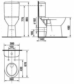 Унитаз напольный с высокой чашей JIKA OLYMP 2361.6.000.000.1. Фото