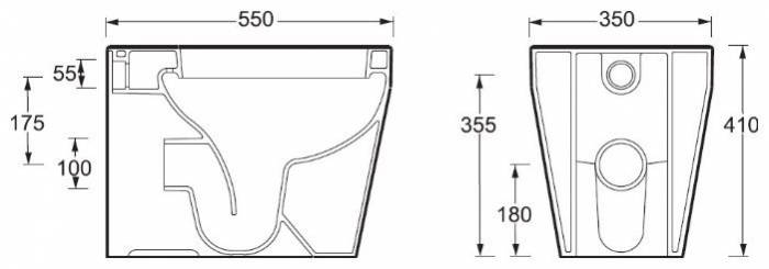 Чаша унитаза приставного BELBAGNO Genius BB541CB. Фото